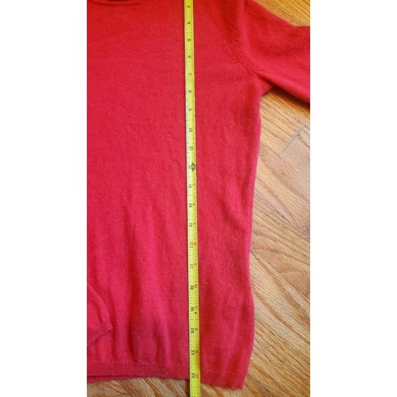 Sutton Studio Red Cashmere Classic Sweater XS Long Sleeve Crew Neck Womens Soft - Picture 4 of 7